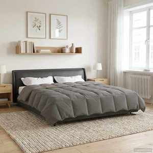 vidaXL Duvet de iarnă Patos Gri deschis 240 x 260 cm Microfibră imagine