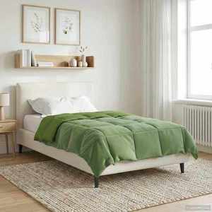 vidaXL Duvet de iarnă Patos Verde 135 x 200 cm Microfibră imagine