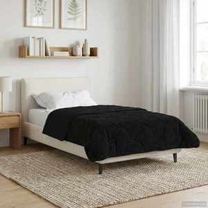 vidaXL Pilotă de vară Negru 135 x 200 cm Microfibră și fleece Teddy imagine