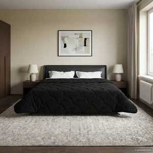vidaXL Pilotă de vară Negru 200 x 200 cm Microfibră imagine