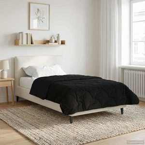 vidaXL Pilotă de vară Negru 135 x 200 cm Microfibră și fleece Teddy imagine