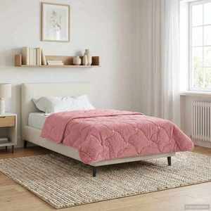 vidaXL Pilotă de vară Roz 140 x 220 cm Microfibră și fleece Teddy imagine