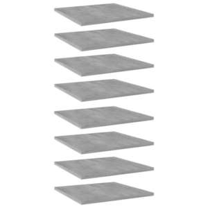 vidaXL Plăci bibliotecă, 8 buc., gri beton, 40 x 40 x 1, 5 cm, PAL imagine