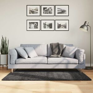 vidaXL Covor pufos "PAMPLONA" fire înalte antracit modern 120x170 cm imagine
