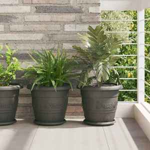 vidaXL Tavă rotundă pentru flori 6 pcs Negru Ø 14 x 2 cm Plastic imagine