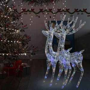 vidaXL Ren de Crăciun 250 LED-uri, 2 buc. multicolor 180 cm acril XXL imagine