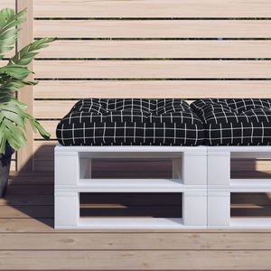 vidaXL Pernă paleți, negru, 58x58x10cm, țesătură Oxford, model carouri imagine
