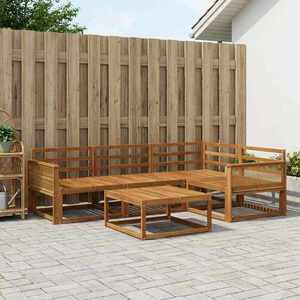 vidaXL Set de canapele de exterior 5 pcs natural Lemn Solid de Acacia imagine