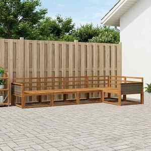 vidaXL Set de canapele de exterior 5 pcs natural Lemn Solid de Acacia imagine