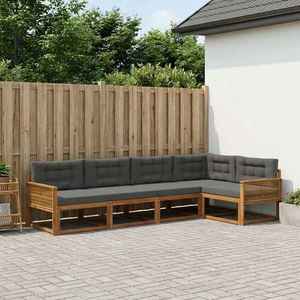 vidaXL Set de canapele de exterior cu pernă 5 pcs Natural și Antracit imagine