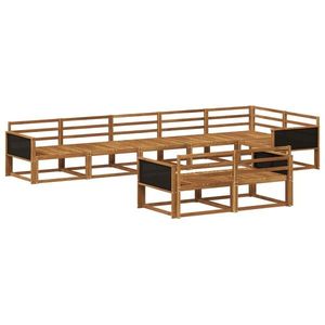 vidaXL Set de canapele de exterior 8 pcs natural Lemn Solid de Acacia imagine