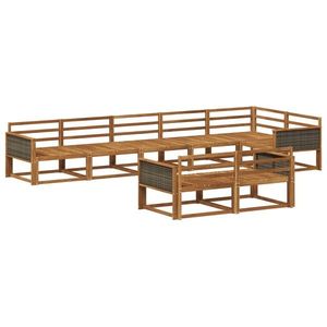 vidaXL Set de canapele de exterior 8 pcs natural Lemn Solid de Acacia imagine
