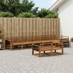 vidaXL Set de canapele de exterior 8 pcs natural Lemn Solid de Acacia imagine