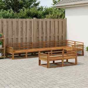 vidaXL Set de canapele de exterior 8 pcs natural Lemn Solid de Acacia imagine