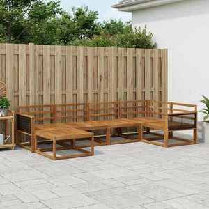 vidaXL Set de canapele de exterior 6 pcs natural Lemn Solid de Acacia imagine