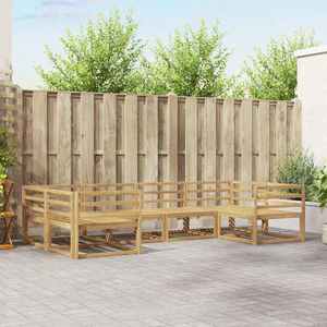 vidaXL Set de canapele de exterior 6 pcs Alb Lemn Solid de Acacia imagine