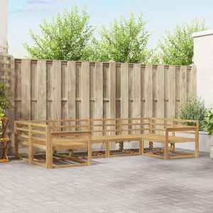 vidaXL Set de canapele de exterior 6 pcs Alb Lemn Solid de Acacia imagine