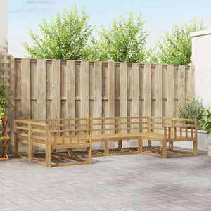 vidaXL Set de canapele de exterior 6 pcs Alb Lemn Solid de Acacia imagine