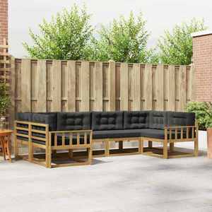 vidaXL Set de canapele de exterior cu pernă 6 pcs Alb și antracit imagine