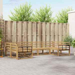 vidaXL Set de canapele de exterior 6 pcs Alb Lemn Solid de Acacia imagine