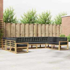 vidaXL Set de canapele de exterior cu pernă 9 pcs Alb și antracit imagine