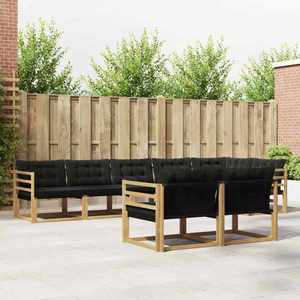vidaXL Set de canapele de exterior cu pernă 8 pcs Alb și negru imagine