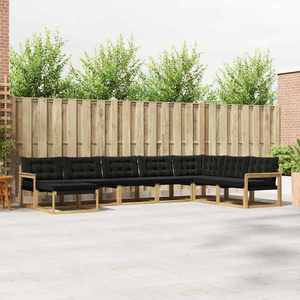 vidaXL Set de canapele de exterior cu pernă 8 pcs Alb și negru imagine
