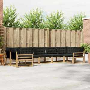 vidaXL Set de canapele de exterior cu pernă 7 pcs Alb și negru imagine
