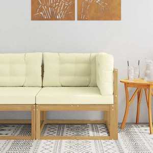 vidaXL Sofa Colțar pentru Exterior Poliester Alb imagine