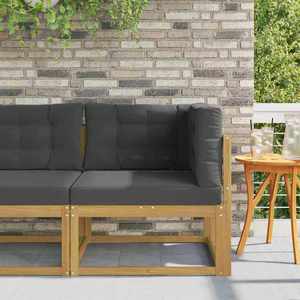vidaXL Sofa Colțar pentru Exterior Poliester Alb imagine
