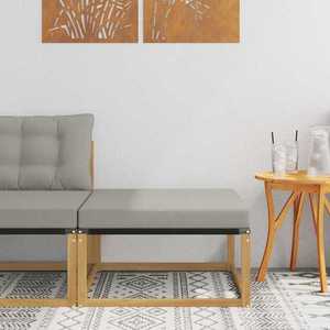 vidaXL Taburet pentru exterior Lemn solid de Acacia și Textilene Alb imagine