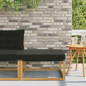 vidaXL Taburet pentru exterior Lemn solid de Acacia și Textilene Alb imagine