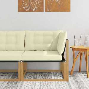 vidaXL Sofa Colțar pentru Exterior Lemn solid de Acacia și Textilene imagine