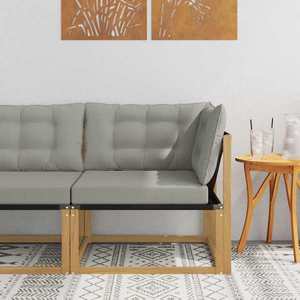vidaXL Sofa Colțar pentru Exterior Lemn solid de Acacia și Textilene imagine