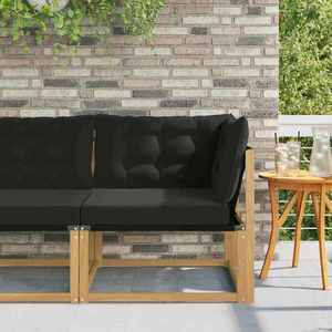 vidaXL Sofa Colțar pentru Exterior Lemn solid de Acacia și Textilene imagine
