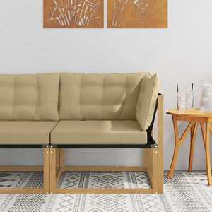 vidaXL Sofa Colțar pentru Exterior Lemn solid de Acacia și Textilene imagine