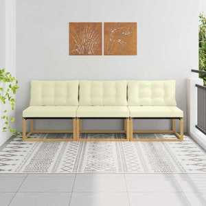 vidaXL Canapea Medie pentru Exterior Lemn solid de Acacia și Textilene imagine