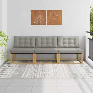 vidaXL Canapea Medie pentru Exterior Lemn solid de Acacia și Textilene imagine