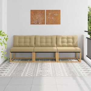 vidaXL Canapea Medie pentru Exterior Lemn solid de Acacia și Textilene imagine