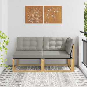 vidaXL Unități de canapea sectională cu pernă Alb 162, 5 x 83 x 73 cm imagine