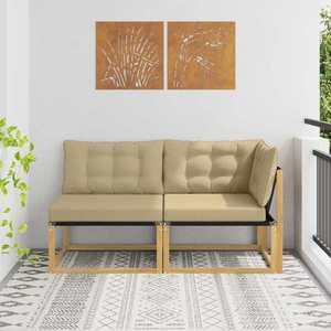 vidaXL Unități de canapea sectională cu pernă Alb 162, 5 x 83 x 73 cm imagine