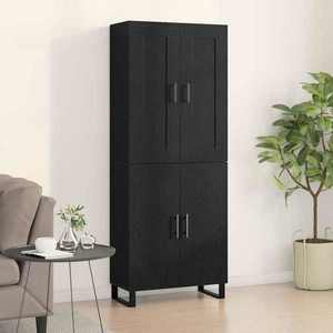 vidaXL Bufet Stejar Negru 69, 5 x 34 x 180 cm Lemn compozit imagine