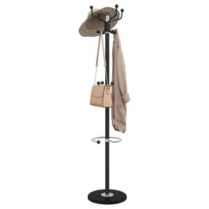 vidaXL Cuier cu suport umbrelă, negru 180 cm fier vopsit electrostatic imagine