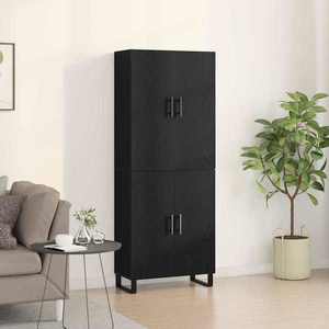 vidaXL Bufet 2 pcs Stejar negru 69, 5 x 34 x 180 cm imagine