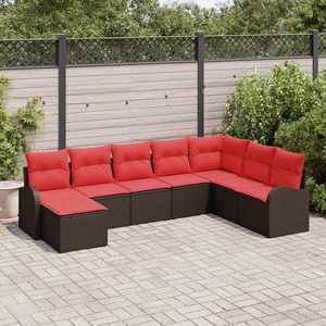 vidaXL Set de canapele pentru grădină 8 pcs Maro Rattan poli imagine