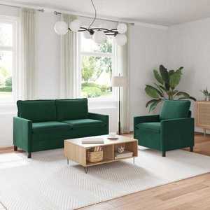 vidaXL Set de canapea 2 pcs Verde închis Catifea imagine
