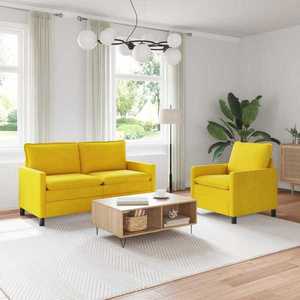 vidaXL Set de canapea 2 pcs Galben Catifea imagine