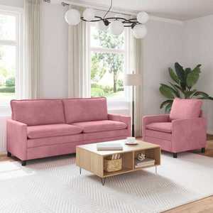 vidaXL Set de canapea 2 pcs Roz Catifea imagine