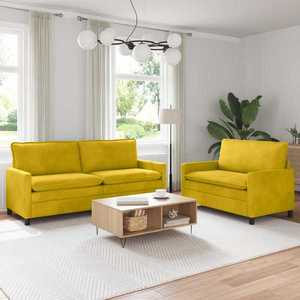 vidaXL Set de canapea 2 pcs Galben Catifea imagine