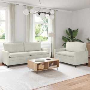 vidaXL Set de canapea 2 pcs Crem Catifea imagine